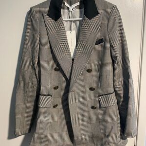 Veronica Beard Black and Gray Checkered Blazer